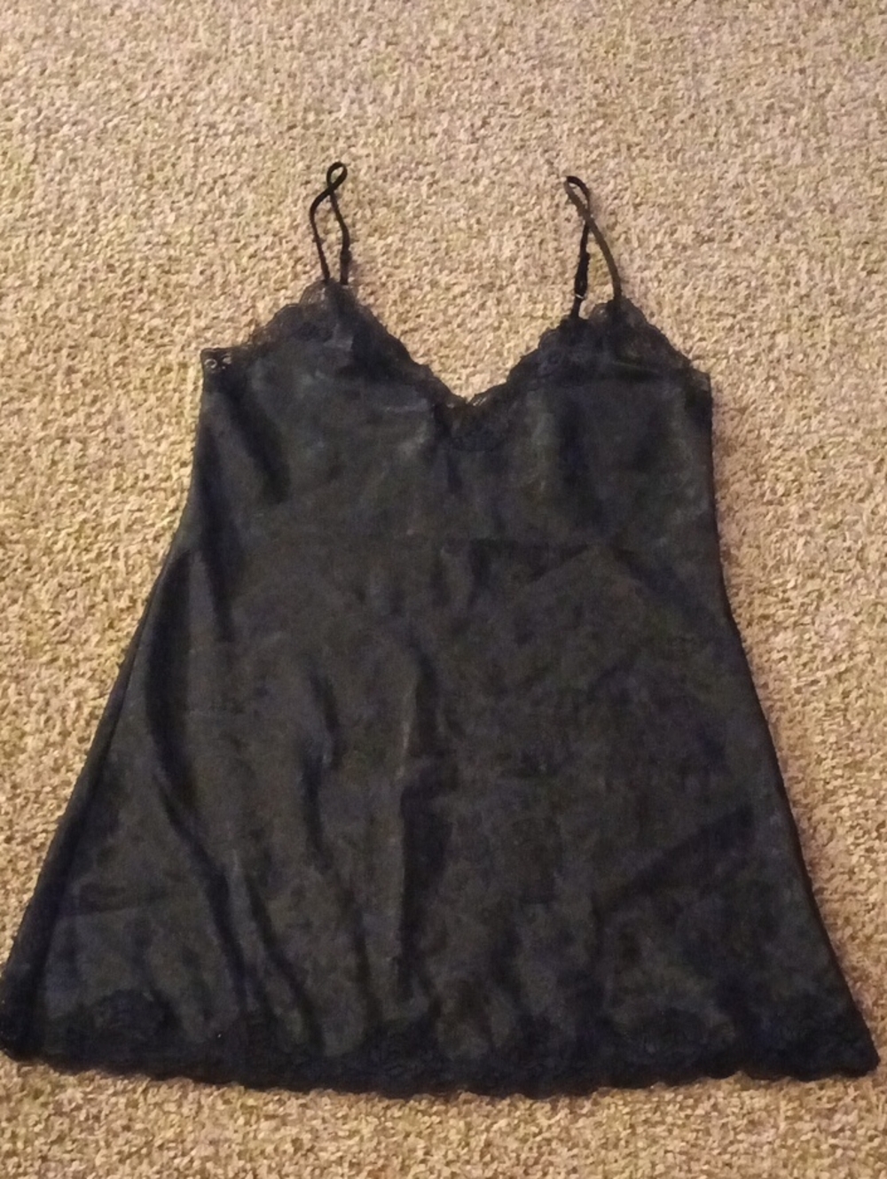 Vintage Victoria's Secret Black Lace Camisole Slip-nighty